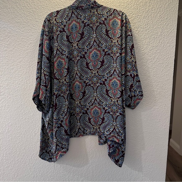 Xhilaration Paisley Print Open-Front Kimono XS/S Boho Lightweight Flowy Colorful - Picture 6 of 6